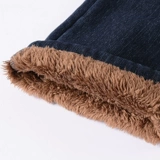 Утепленные эластичные джинсы с начесом для отдыха, флисовые удерживающие тепло штаны, оверсайз, свободный прямой крой