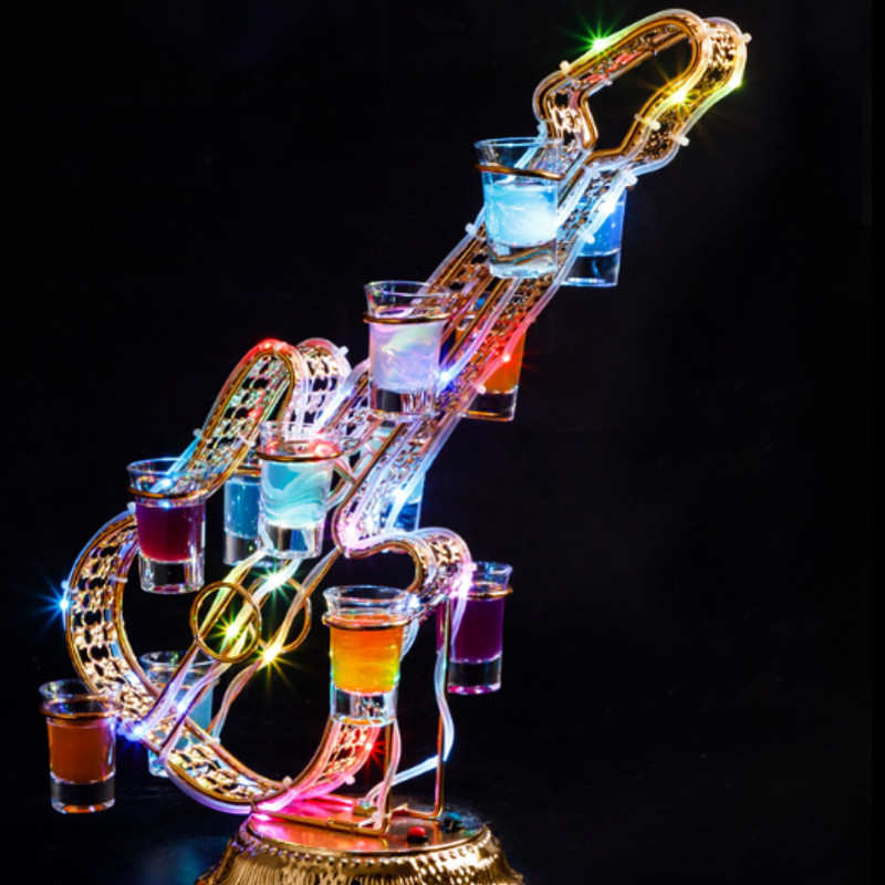 Bar Clean Bar glowing glass rack bar creative bullet rack KTV stainless steel rotates a glass showcase wine rack