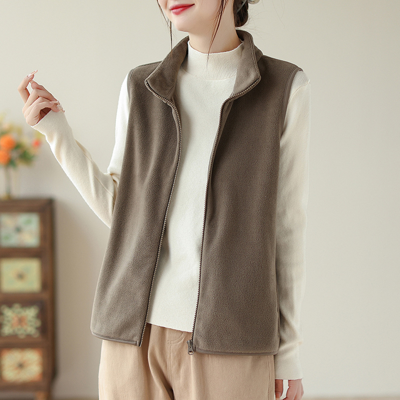 2026 Autumn and Winter New Fleece Vest for Mothers, Spring and Autumn Warm Vest, Middle-Aged and Elderly Women's Fleece Jacket