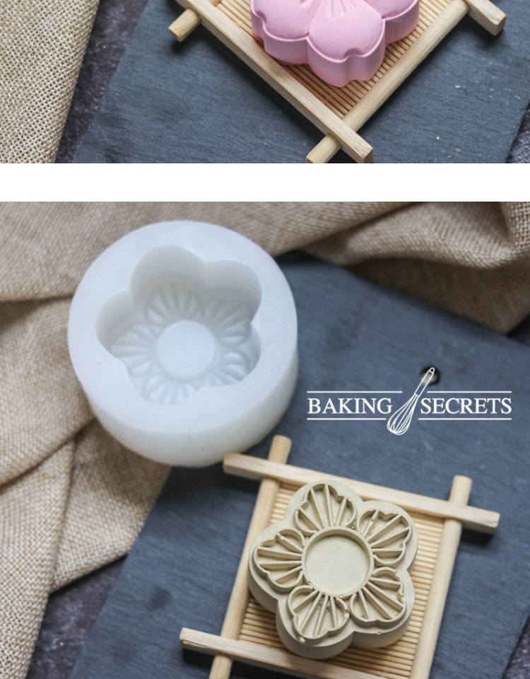 63g hoa anh đào đào núi trung thu trung thu khuôn bánh kem nước da chữ đen bánh kem kem đậu xanh mousse silicone khuôn - Tự làm khuôn nướng khay làm kem