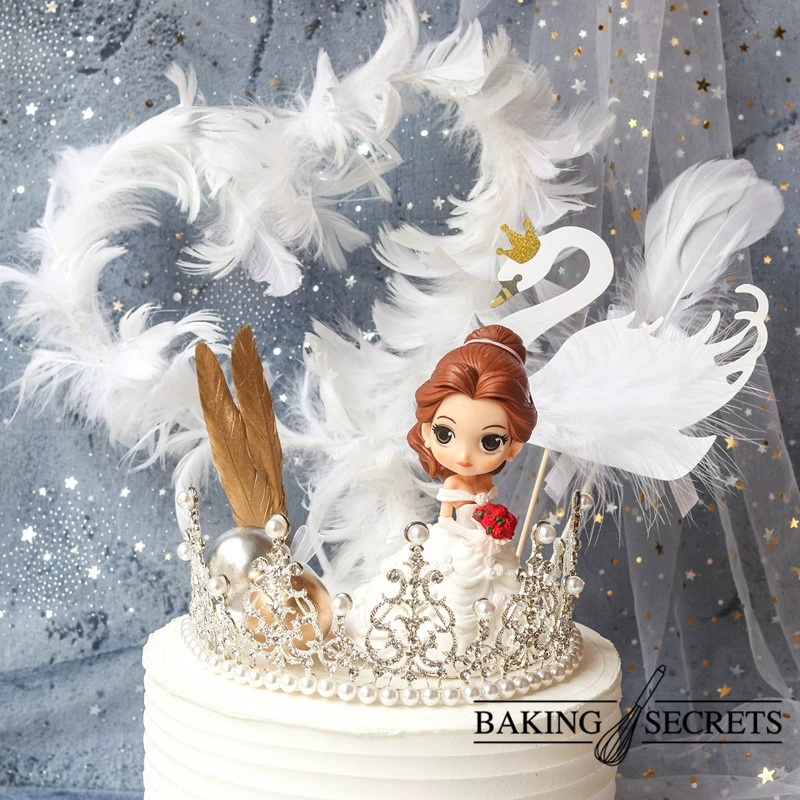 Trang trí bánh nướng Net Red Fairy Feather Chuỗi vương miện Thẻ trang trí Chèn Sinh nhật Tiệc cưới Món tráng miệng - Trang trí nội thất