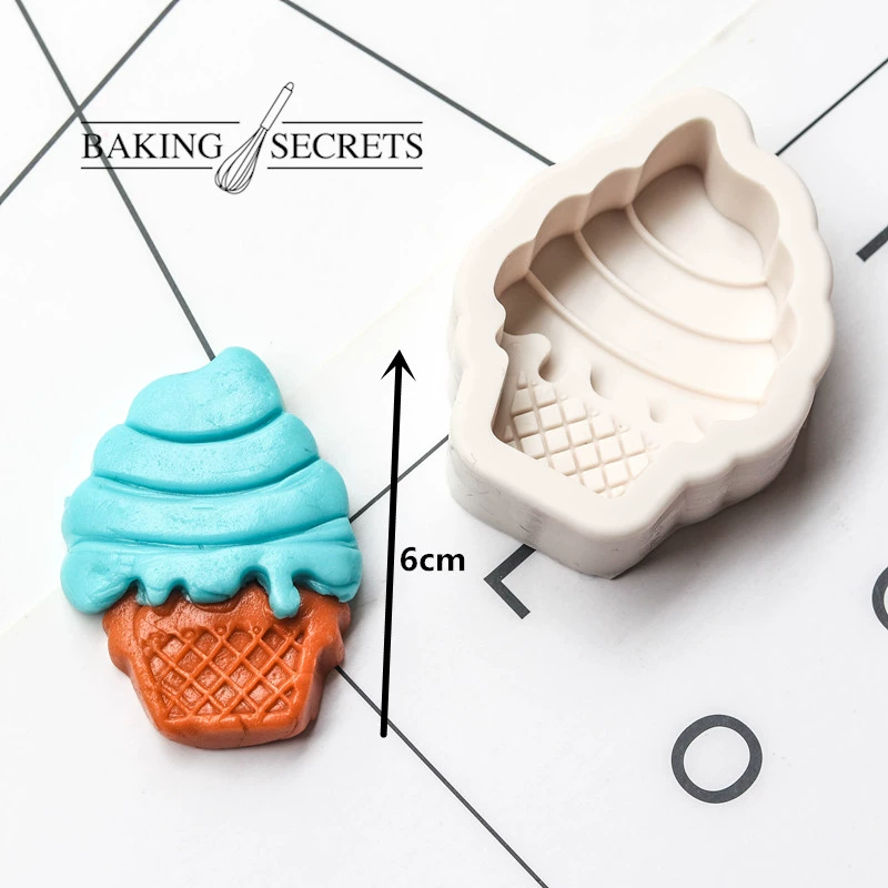 Kẹo mềm sô cô la Silicone Khuôn Kem mùa hè Kem hình nón Protein Protein Mottled Drop Cake Trang trí - Tự làm khuôn nướng