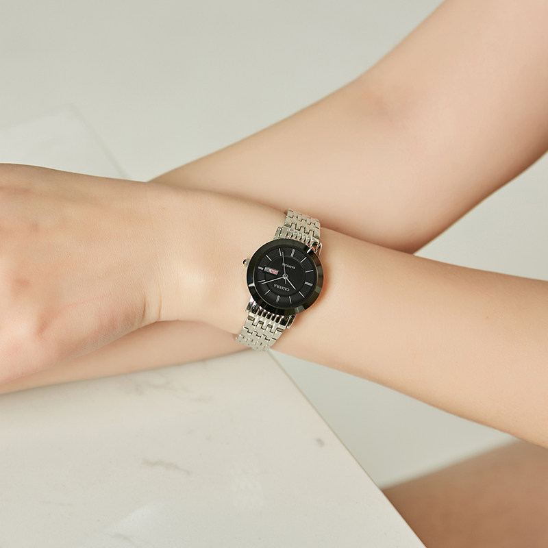 Corolla steel belt ultra-thin watch men's watch waterproof quartz fashion watch female student couple watch simple trend