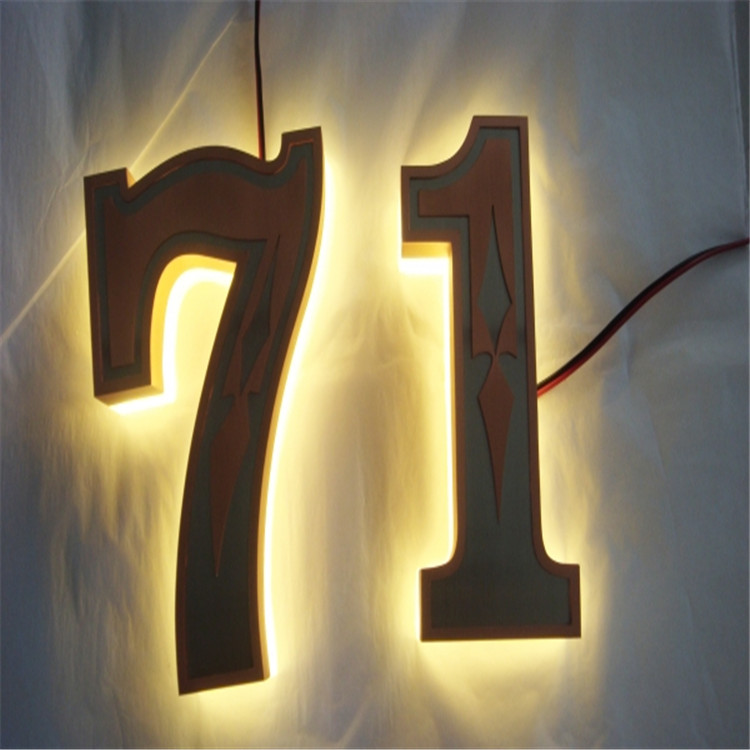 Stainless steel LED back luminous word mini-word resin word baking lacquer word company image wall door head advertisement-Taobao