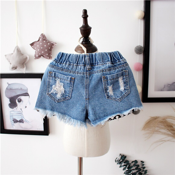 Zhongda trẻ em mặc quần short mùa hè cô gái mới bé trẻ em quần short denim quần nóng quần năm quần mùa thu người đàn ông