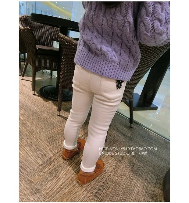 2018 quần áo trẻ em Hàn Quốc mới cho bé gái mùa đông quần bé gái dày cộng với quần nhung bút chì chân quần bé gái