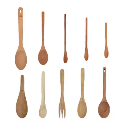 One-Product Life special wooden fork spaghettia fork dessert fork short handle spoon rice spoon wooden spoon set