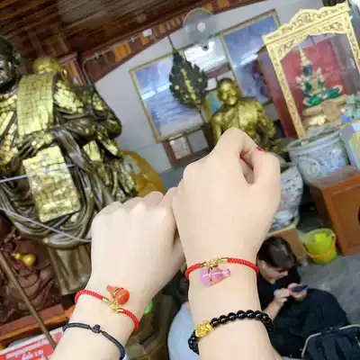 Yatai Ge Thai Buddha brand genuine Longpa Temple wealth-sucking Crystal Gourd Red rope Red hand rope Bracelet Year of life