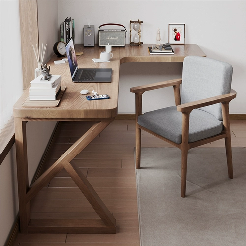 Столковое дерево угловой L -обработка настольная книжная полка All -In -One Family Corner Corner Computer Rable Стол спальни угловой студенческий офис офис письменность стола