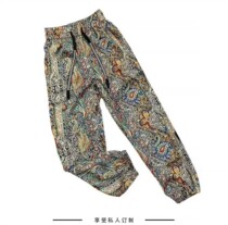 Changshu Qiweier clothing firm with the same recommended 2021 new womens thin fashion retro pattern nine-point pants