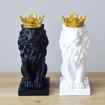 New Year gift Nordic resin crafts Crown lion cub ornament office home living room creative decorations