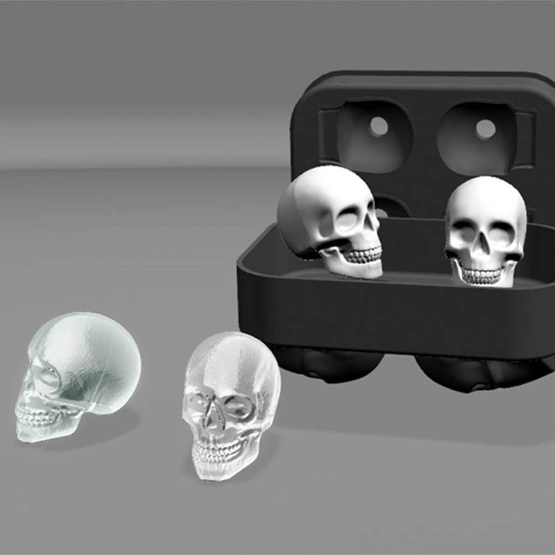 New Soft Silicone Skull Ice Cube Stereo Creative Skull Chocolate Model Party Supplies Christmas Party