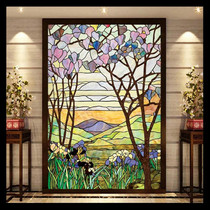 Art glass color ceiling factory direct sales background wall craft inlaid Mediterranean style doors and windows home improvement glass