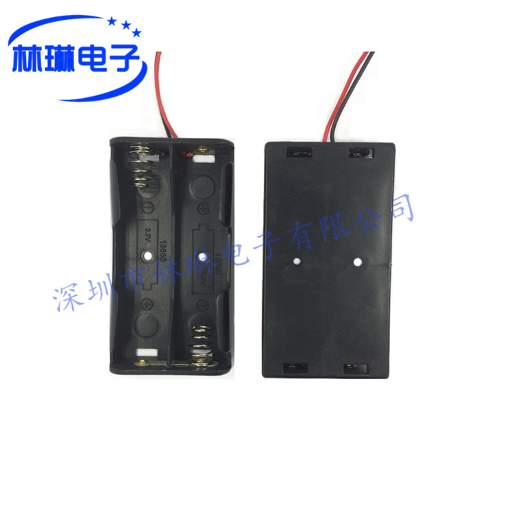 18650- 2 7 4V lithium battery box with pointed tip with wire two battery box battery holder