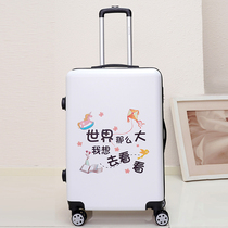 Cartoon Suitcase Woman Pull Pole Case 24 Inch Student Cryptobox Ins Nets Red New Tide 20 Men Little Fresher Box