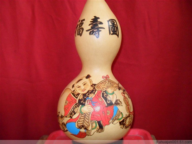 Pyrography gourd blessing and longevity