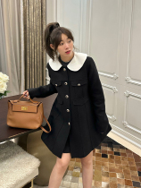 LeoMami high-end maternity wear autumn and winter woolen coat doll collar detachable design woolen coat
