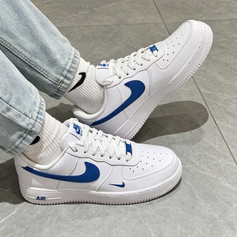 Nike/Nike Air Force 1 Sneakers Are Versatile and Durable, a Must-Have White and Blue Color Combination for Summer