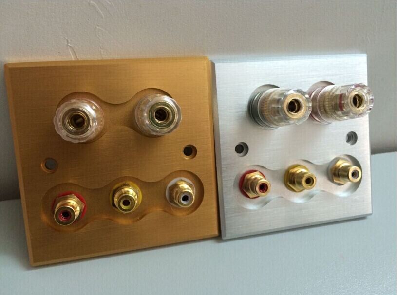 86 type 5 position terminal terminal All aluminum panel Audio terminal board Wall audio socket panel