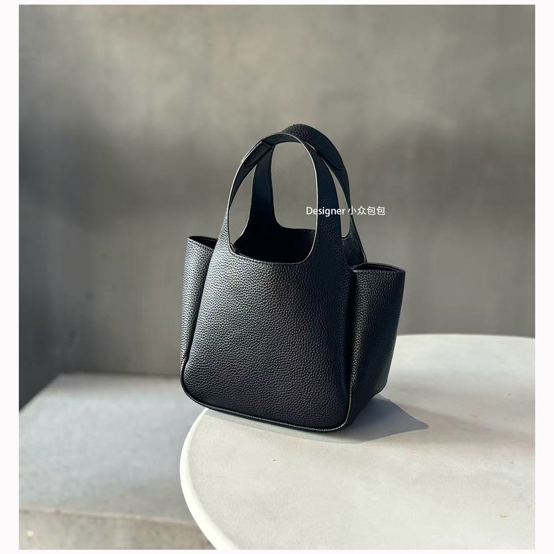 Niche Design | High-End First-Layer Pebbled Leather Mini Small Flou Handbag Bucket Bag