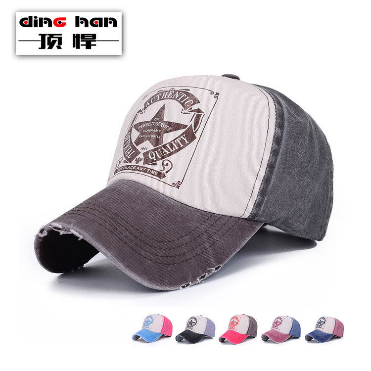 Hat Han version Tide Men and Men's Hat 5 Star Alphabet Baseball Cap Fashion Spring Outdoor Duck Tongue Cap