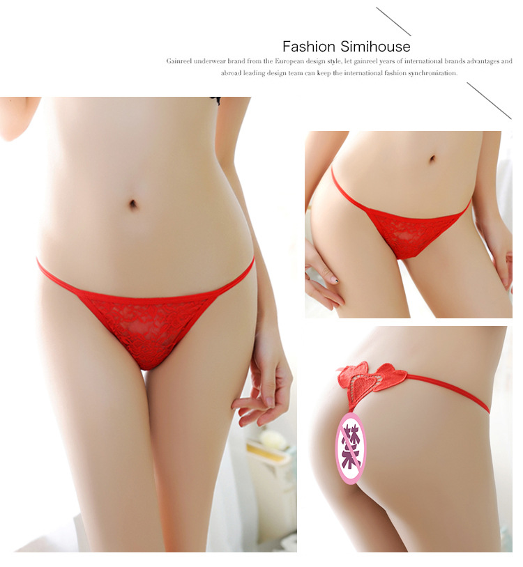 [] 4 hộp quà gợi cảm thong nữ ren vải trong suốt đồ lót nữ T quần quần lót nữ cotton
