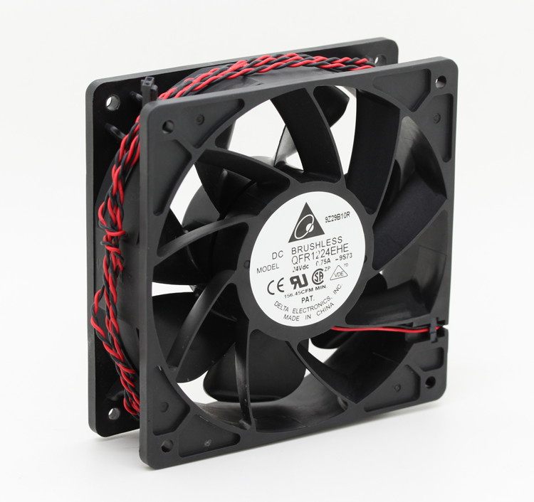 Originally installed Taida QFR1224EHE 12038 12cm 24V 0 24V 75A large air volume frequency inverter fan