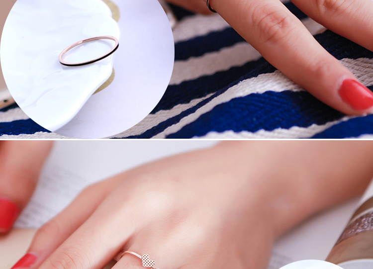 Gió mát đơn giản đa năng tối giản lưới thực phẩm màu đỏ hồng vàng Hàn Quốc cá tính sang trọng nhẫn nữ không phai nhẫn cưới