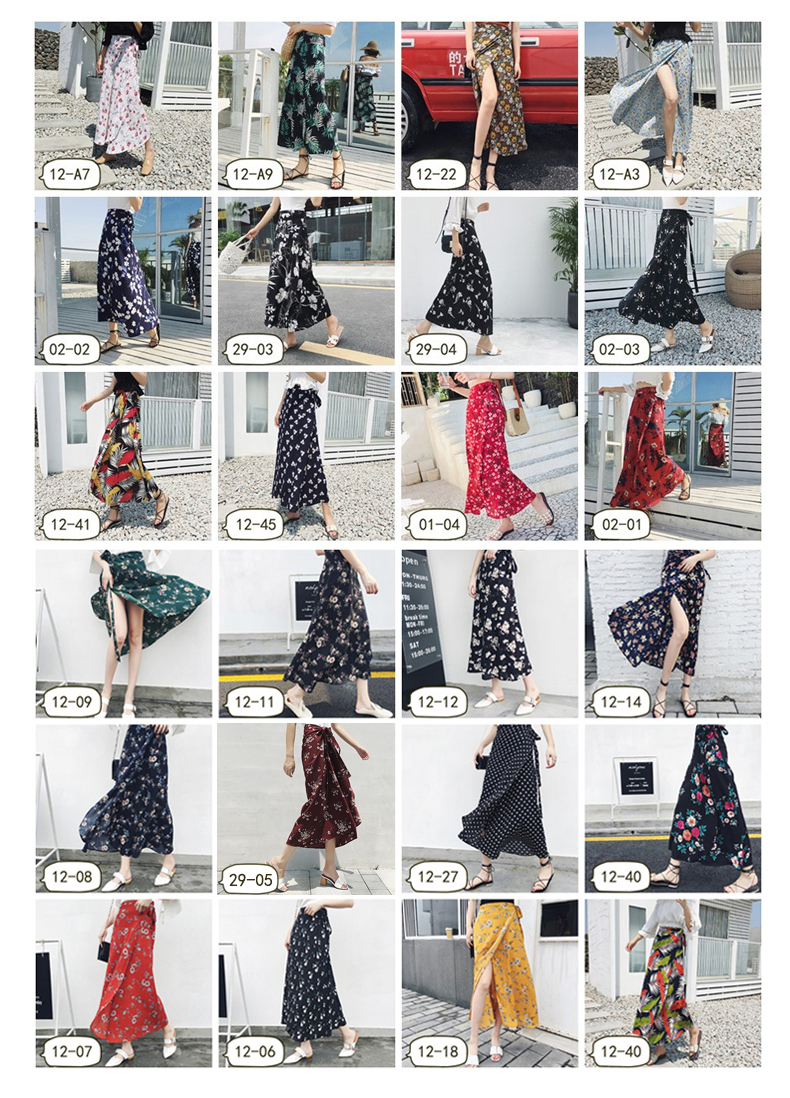 Một mảnh váy nữ mùa hè phần dài chic ren cao eo bọc váy kỳ nghỉ bãi biển váy voan floral dress chân váy cho người mập
