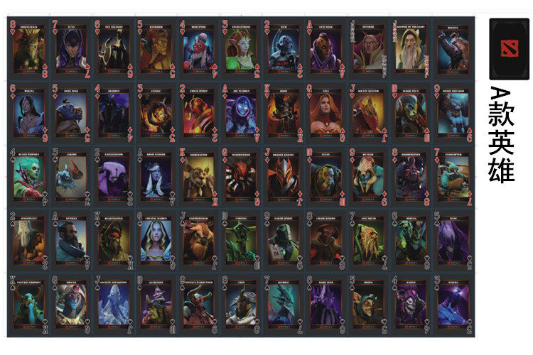 DOTA2 Game Around Real Hero Series Poker Board Game Collect Cards Dota