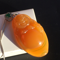 Yunnan Topaz stone ice species Maitreya Buddha Big Belly Buddha Laughing station Buddha Happy Buddha Pendant Pendant Laughing mouth often certificate