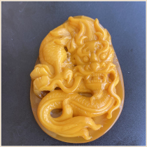Huanglong Jade Burmese Yellow Jade Dragon Brand Zodiac Dragon Pendant Egg Yolk Burmese Material Jade Dragon Brand Pendant for Men and Women