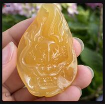 Huanglong Jade Burmese Yellow Ice Dragon Brand Pendant Burmese Material Yellow Jade Zodiac Dragon Pendant Fine Jade Dragon Jade Pendant