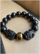Ink Cuts Leopard Leopard Bracelet Bracelet RICH EMERALD BLACK LEOPARD BLACK LEOPARD HAND CHAIN JADE BEAD A CARGO MANS ROUND PEARL