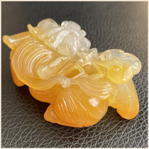 Yunnan Huanglong Jade high ice glass seed Pixiu pendant boutique lucky evil spirits transport anti-villain handle pieces