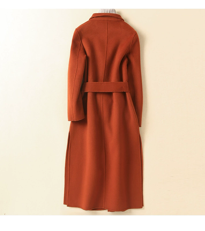 Áo khoác hai mặt, len, áo cashmere dài, mùa đông, phiên bản mới của Hàn Quốc, thắt lưng, giải phóng mặt bằng trái mùa áo dạ nữ dáng ngắn