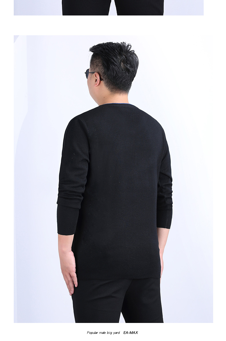 EAMAX quần áo nam size lớn mùa thu và mùa đông áo len béo và phân bón cộng với áo len cổ chữ V nam XL M784 áo cardigan nam