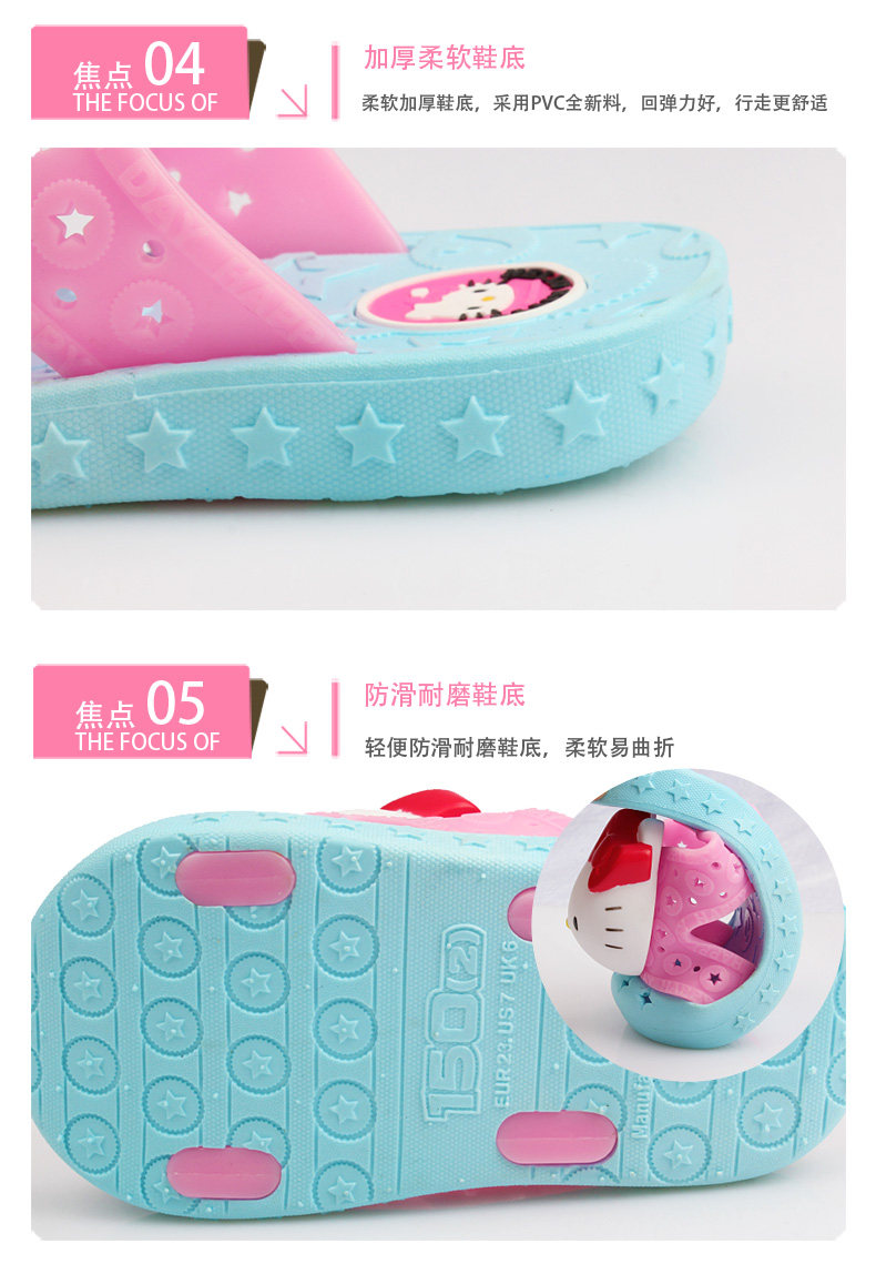 Chaussons enfants en autre HELLO KITTY pour été - semelle autre - Ref 1033408 Image 12