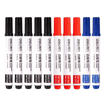 Deli whiteboard pen black water-based erasable childrens red and blue blackboard pen office stationery wholesale refillable whiteboard pen color easy-to-erasable drawing board pen whiteboard writing pen thick head white class pen white version pen