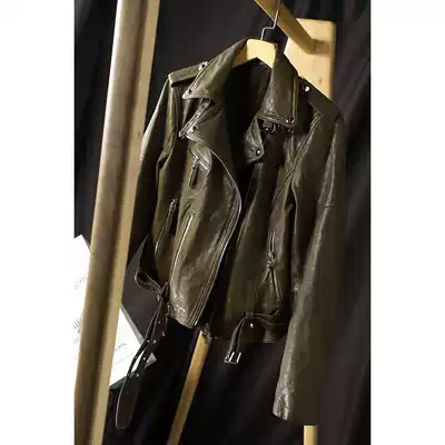 Lafeng motorcycle models, cost-effective, good quality goods, Jinkou vegetable tanned leather women's slim short leather clothes 68883