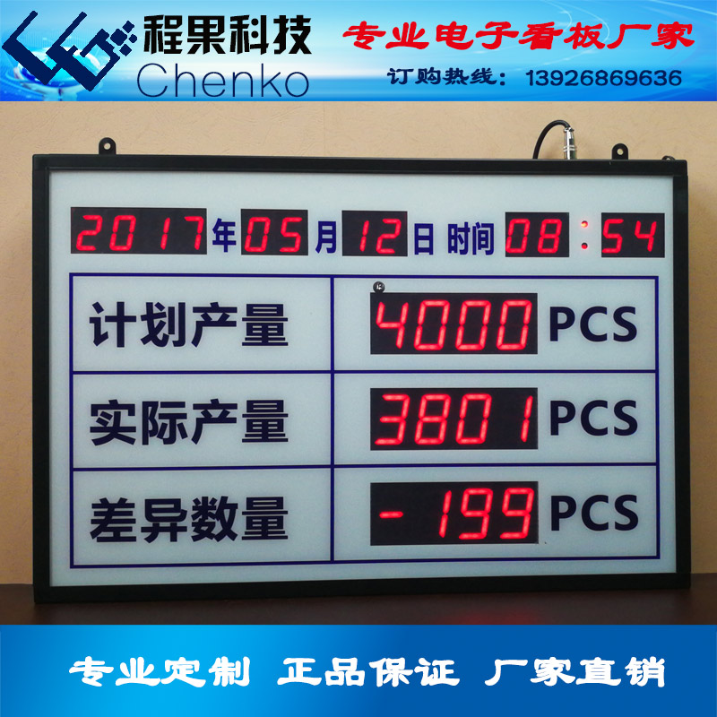 Customized LED factory production square workshop JIT electronic screen PLC device counter screen digital tube display