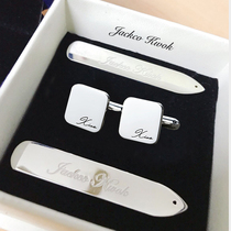Custom sterling silver French cufflinks sleeve nails mens shirts suits letter cuffs wedding high-end business mens light luxury
