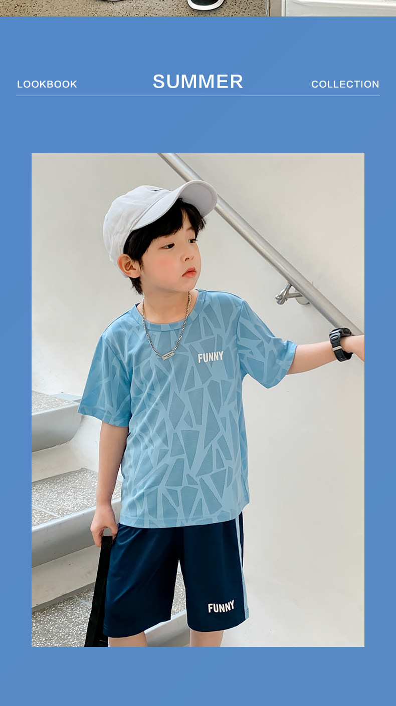 左西童装男童速干套装儿童运动背心短裤两件套网眼夏装2026新款潮 — 62