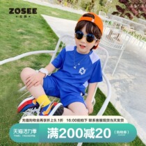 Left west boy suit summer childrens short-sleeved quick-drying sports two-piece set for boys in the big summer 2021 new