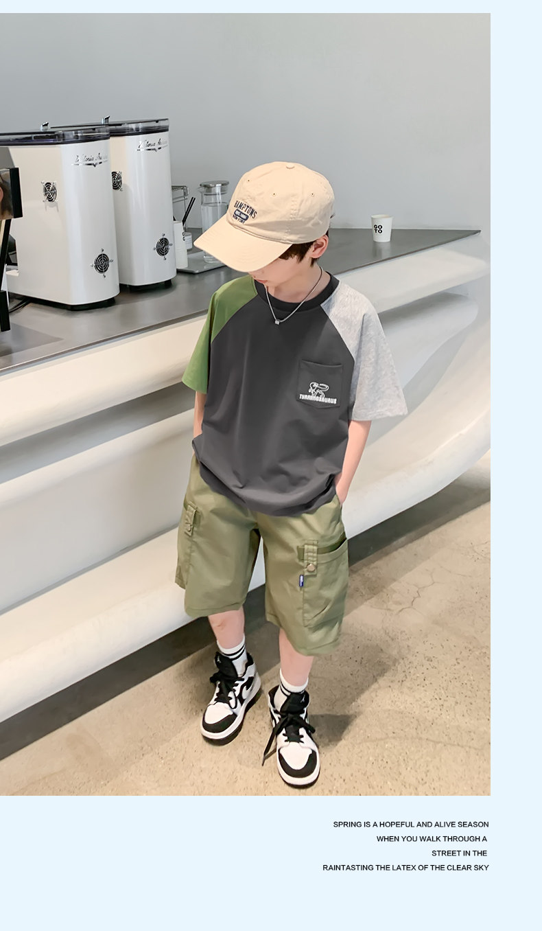 Zuoxi Children's Clothing Boys' Short-Sleeve T-Shirt Kids' Summer Wear 2026 New Summer Pure Cotton Half-Sleeve Boys' Top for Older Children — 34