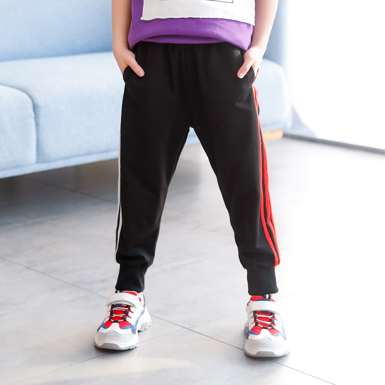 Left Tây nam quần mùa xuân váy 2020 trẻ em mới sweatpants quần trong trẻ em lớn mùa xuân và mùa thu mô hình dương-khí Hàn Quốc phiên bản của thủy triều.