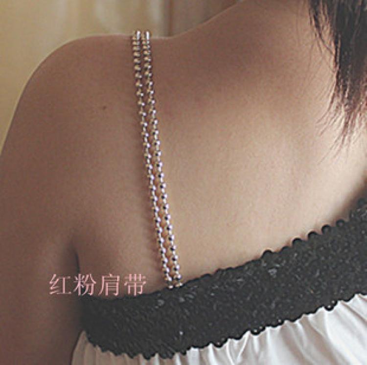 Mùa hè mát mẻ đôi chuỗi hạt đơn giản phần treo cổ dây đeo kim loại chuỗi đồ lót vai vô hình dây đeo áo ngực dây đeo dây áo lót trong