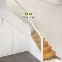 Hangbu customized simple alternative glass fence staircase indoor villa whole staircase pedal ladder fence guardrail direct sales