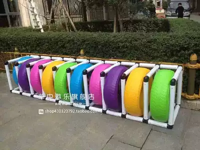 Kindergarten feeling integrated toy plastic tire rolling ring drilling children variable rolling ring color multi-purpose rolling tire shelf