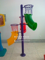 Kindergarten plastic pitching device Multi-function shooting rack Childrens basketball frame Outdoor sports equipment multi-directional basketball rack